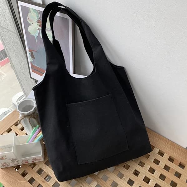Canvas taske skuldertaske SORT sort