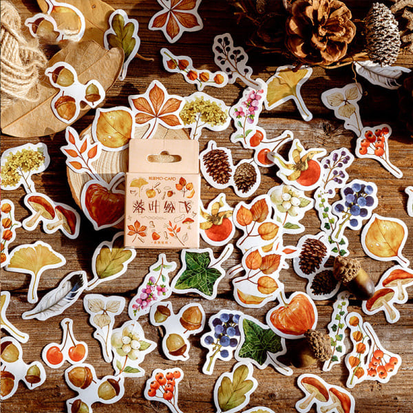 [NT] Sett med 46 simuleringsplanter serie klistremerke Akvarell Scrapbooking Dekal Pakke Dekorativ samling for DIY Album Dagbok