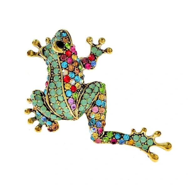 Grøn strassbroche, fuld glasdesign, legering, smykker til kvinder og mænd