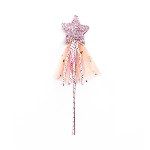 Fe Stav Sød Prinsesse Stav Glitrende Stjerne og Engel Stav Fe Kostume Tilbehør til Festfavoritter (pink)