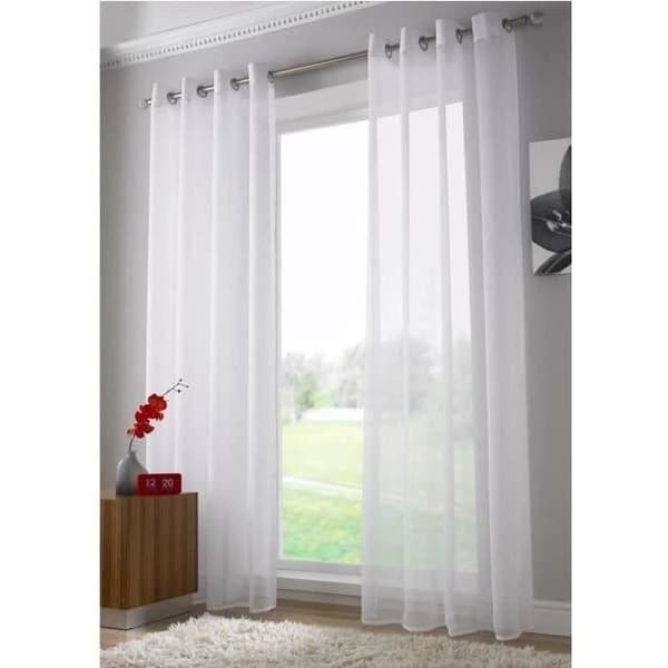 {NT}2x Mørkleggingsgardiner Voile Maljer 140 x 240 Farge Snøhvit