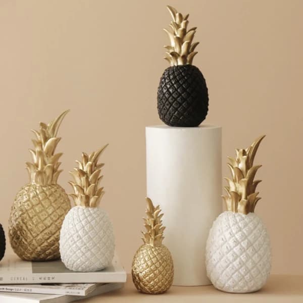 Nordisk stil Moderne Ananas Ornament Gull 15x7cm