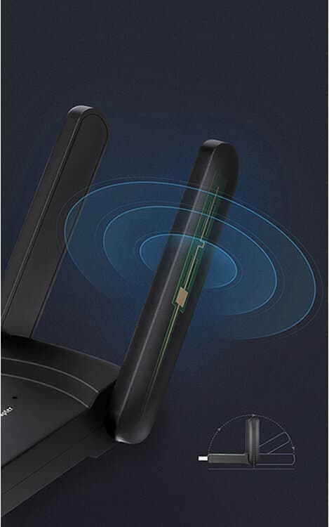 USB Wi-Fi-adapter 1200 Mbps, USB 3.0 Dobbelbånd 2.4G/5 GHz - Windows/Mac/Linux