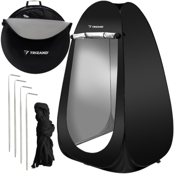 Pop-up tält Omklädningsrum - Stående - Camping Svart Black
