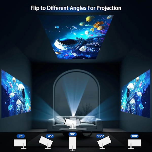 4K-projektori - Android 11, 5G Wi-Fi, Bluetooth - 150 ANSI 1000