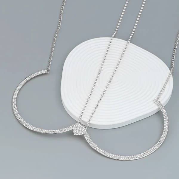 Kristall Brystholder Kæde Body Chain SØLV sølv