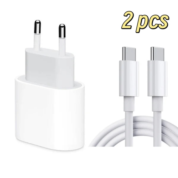 2-pak - Oplader til Samsung - Hurtigoplader - Adapter + Kabel 20W Hvid en one size Samsung 2-Pak Samsung 2-Pak Samsung_NA iPhone/Samsung (USB-C) 2-pack