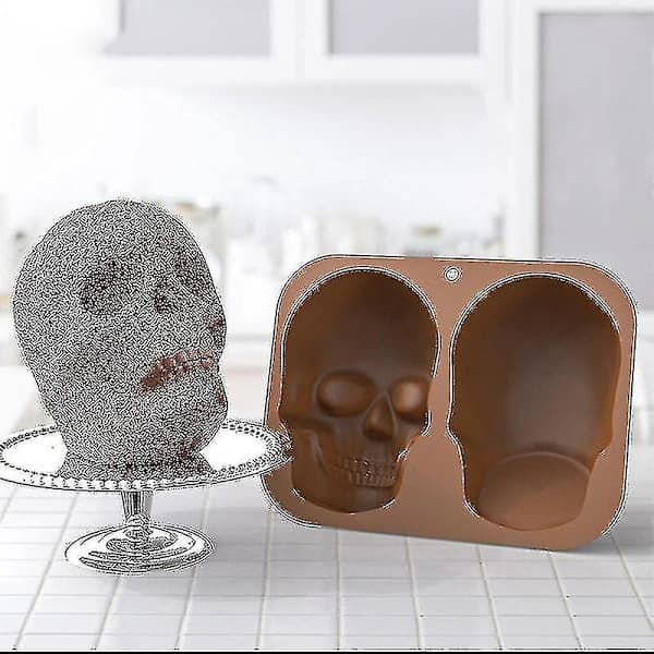 Stor Realistisk Silikone Kraniebageform DIY Bageform til Halloween
