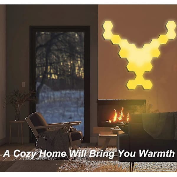 Hexagon Lights with Remote Control, Smart LED Wall Panels Touch Sensitive RGB Mood Lighting TY