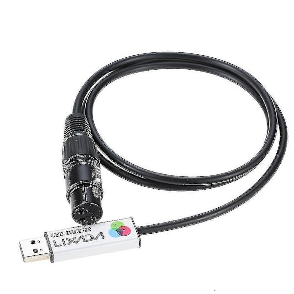 Lixada USB - DMX-liitäntäadapteri - LED DMX512 Tietokone PC-näyttämövalaisimen ohjain himmennin-WELLNGS/NT/