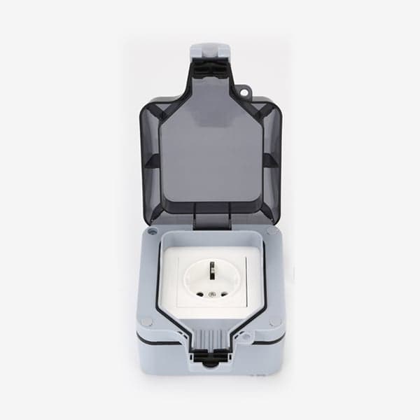 Utomhus Vägguttag med Lock IP66 Eluttag 16A 250V Grå