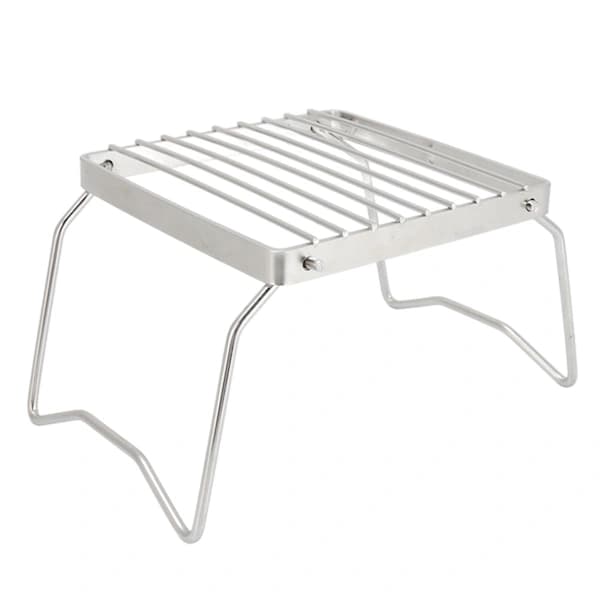 Foldbart grillrist i rustfrit stål til lejrbål, udendørs, picnic, BBQ