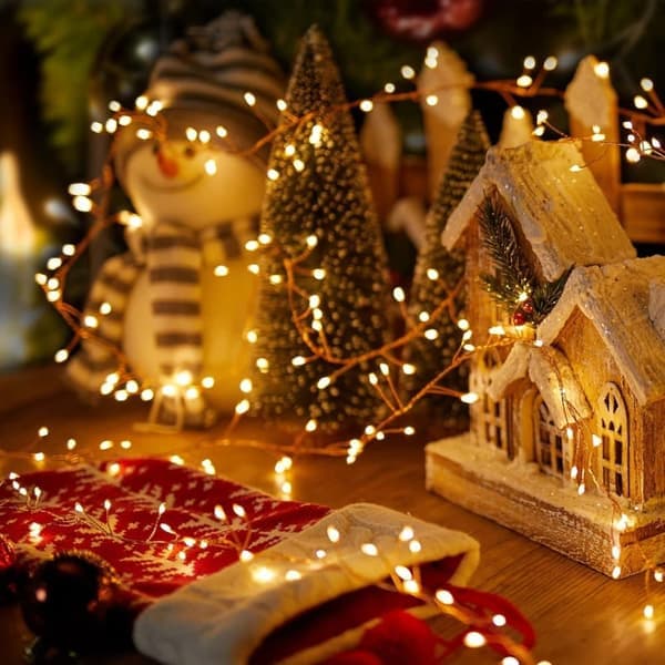 LED String Lights with 200 Lights and Remote Control, 6m USB, for Christmas, Party, Wedding and Christmas Tree Decoration