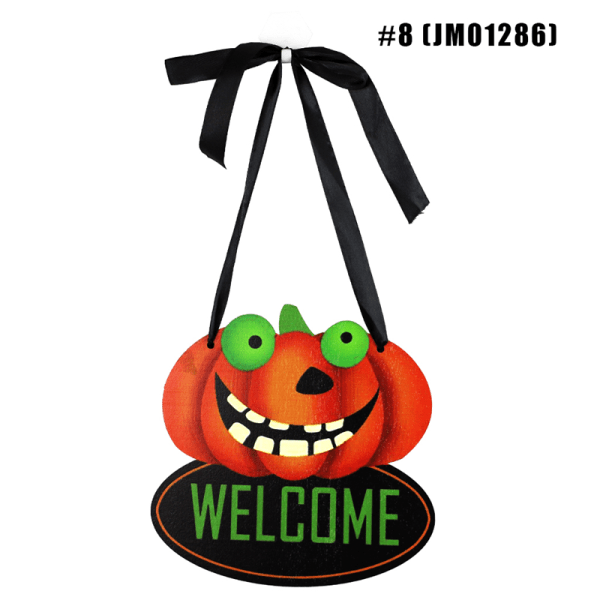 [NT] Halloween trä hängande prydnad lätt rustik väggkonst dekoration för hem vardagsrum sovrum 8 JM01286