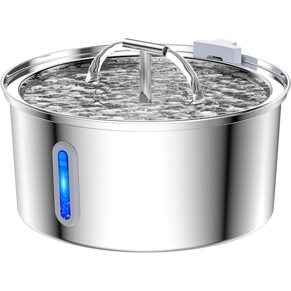Automatisk kattvattenfontän med LED-ljus - 108oz/3,2L kapacitet och cirkulerande filtreringssystem - Idealisk för katter, hundar och flera husdjur 8 filters 8 sponges