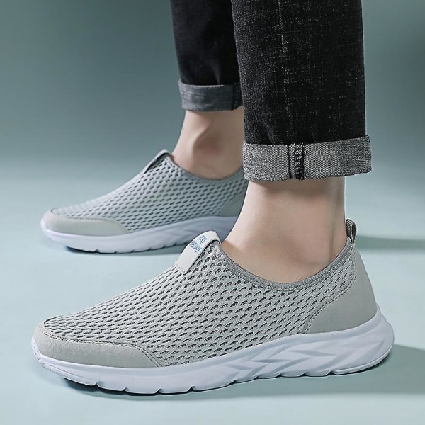 Vulcanize Skor Herr Sneakers Andas Herr Casual Halkfria Loafers för män 2G2036 Ljusgrå 36