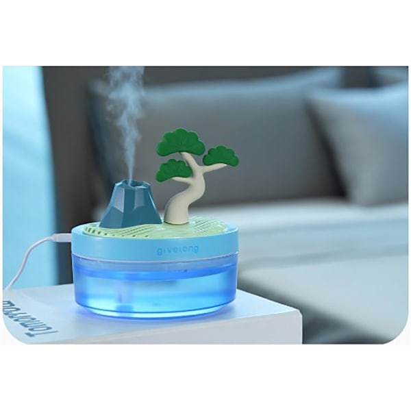 Mikro Landskap Luftfukter, med 320ml Vanntank, Justerbar Tåkemodus og Skiftende LED-lys, Automatisk Avstenging ved Tom Tank