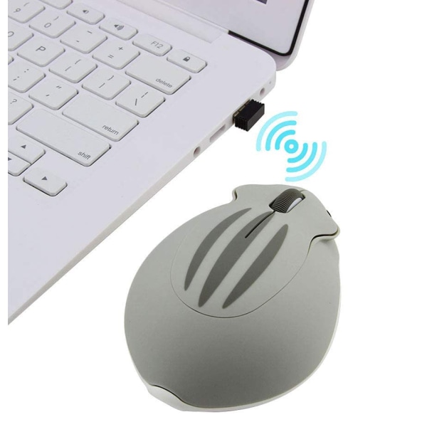 Trådlös mus i hamsterform tyst med USB mottagare för barn Grey