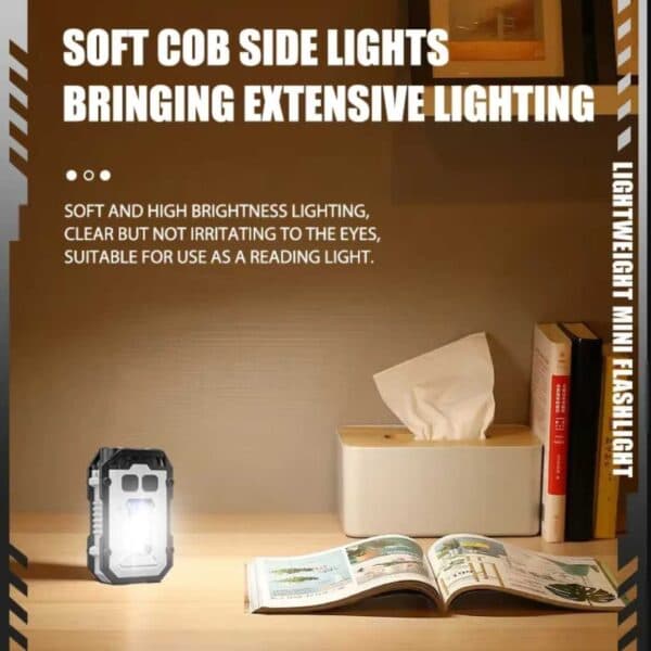 Mini LED Taskulamppu Avaimenperä USB Ladattava Sinisellä Valolla musta black