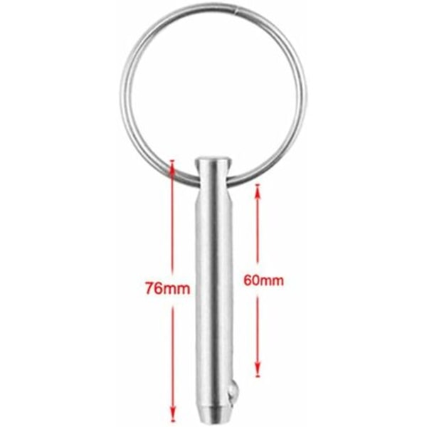4 st Snabbkopplingskulbultar, 316 Rostfritt Stål Snabbkopplingsstift med 6,3 mm Diameter med Fjäderbelastad Kulände/NC/