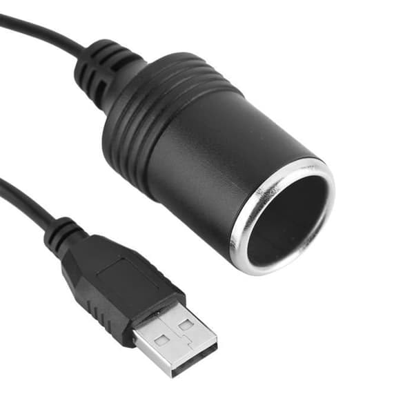 {NT} USB till 12V cigarettändaruttag USB-port till 12V bil cigarettändaruttag hona adapterkabel
