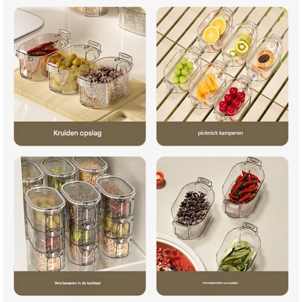 Storage Jars - 3-Tier - Sealed Storage Bottles - Spice Jars - Storage Boxes - Kitchen Storage Bottles