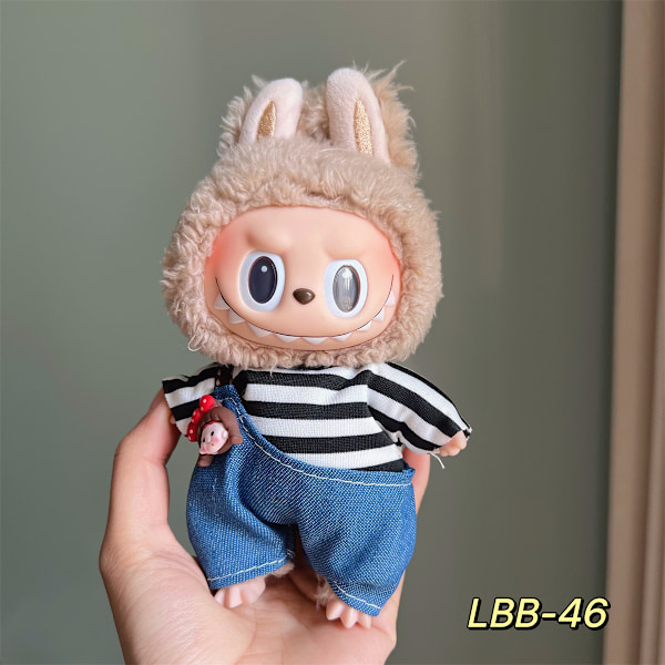 /NC/Labubu Vaatteet Mekko Labubu Merkki Asu Vaatteet 17cm Pehmolelu Pieni Tuoksu Tuuli Hihna Hame Setti Labubu Vaatteet 11