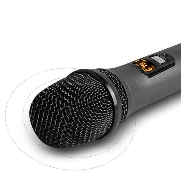 2 stk. trådløse mikrofoner Bluetooth Reverb med Android-portkabel Sort