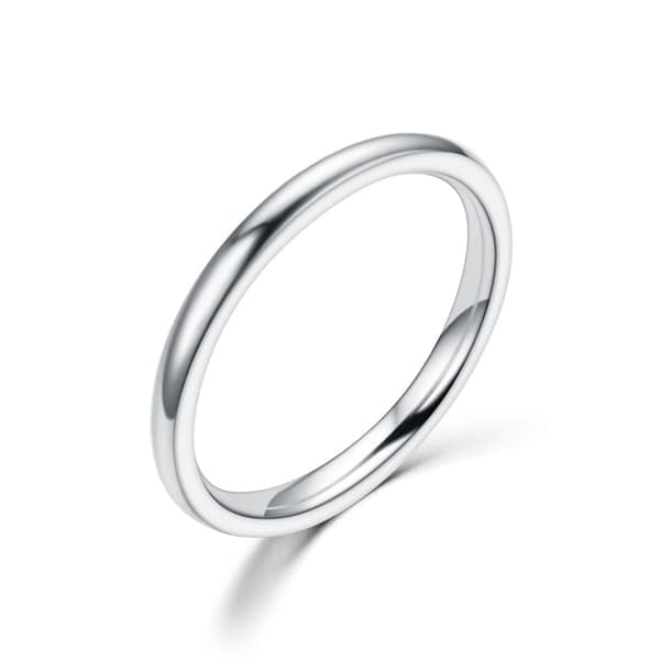 2 mm tynde ringe i rustfrit stål rosaguld Mode simple titanium stålringe til kvinder pigegaver