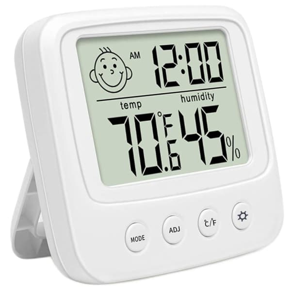 /Hc/Hygrometer, Termometer & Ur - 3-i-1 Hvid