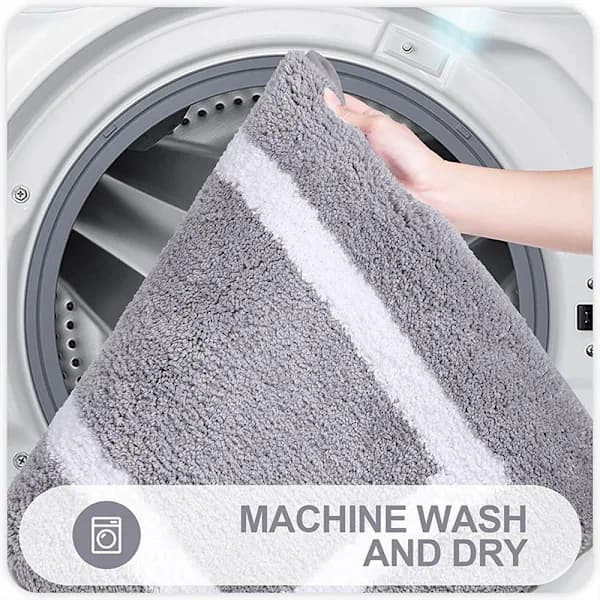 Non-Slip Bath Mat, Soft Microfiber Bath Rug, Absorbent Shaggy Bath Mat