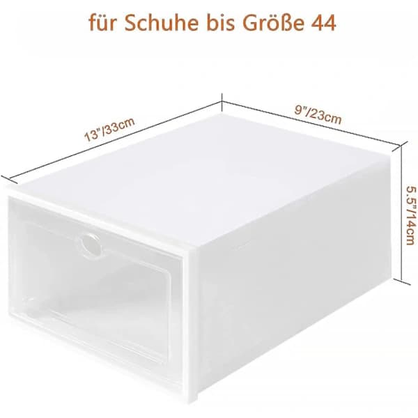 6 pcs Transparent Foldable Storage Boxes with Lid (33x23x14cm)