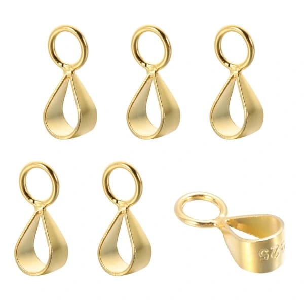 925 Sterling Sølv vedhæng Lås Halskæde Lås GULD ÅBEN LOOP Guld Åben Loop-Åben Loop