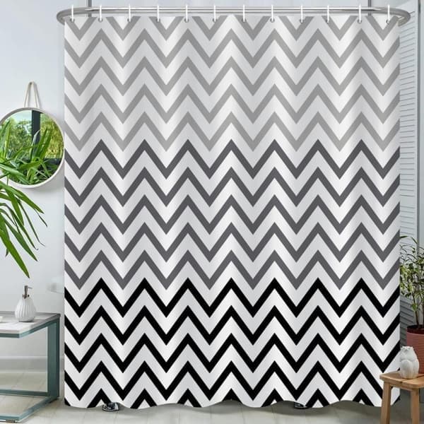Bølget badeforhæng 180×180CM