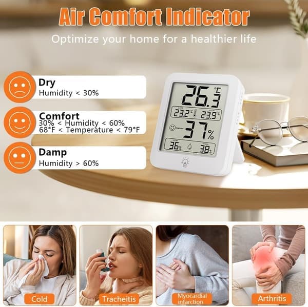 Rumtermometer - Hygrometer høj præcision - Minitermometer