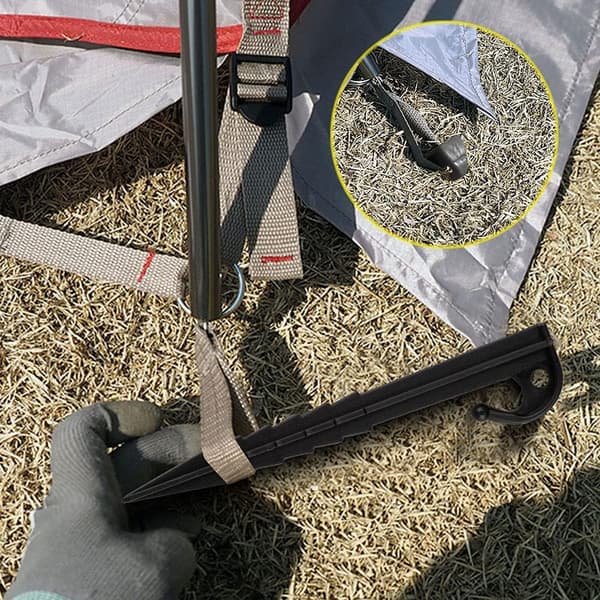 20 st plasttältpinnar, kraftiga plasttältpinnar, campingtältfixering (svart)