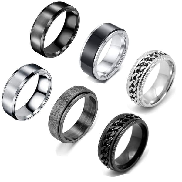 [NT] Sormukset Ruostumaton teräs 6 kpl Monivärinen 20 mm