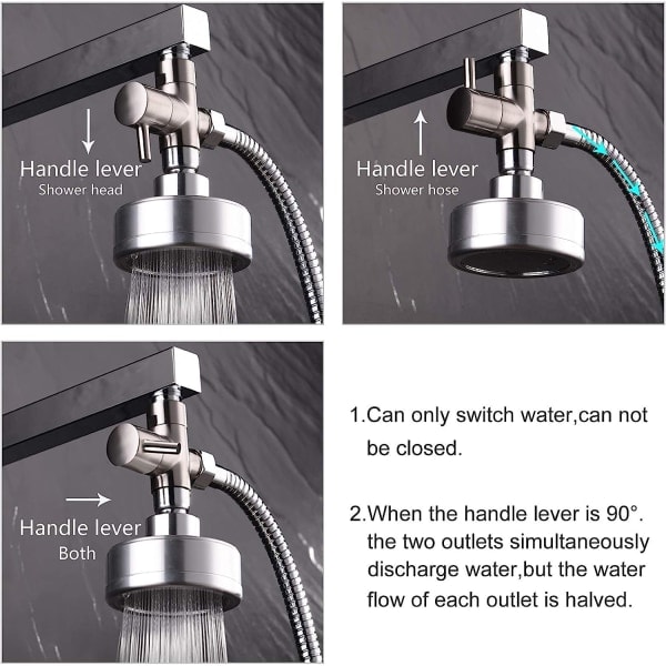 /Hc/ Trevägsventil i massiv mässing G1/2\" Handdusch Duschkomponenter Universal, krom DSF007