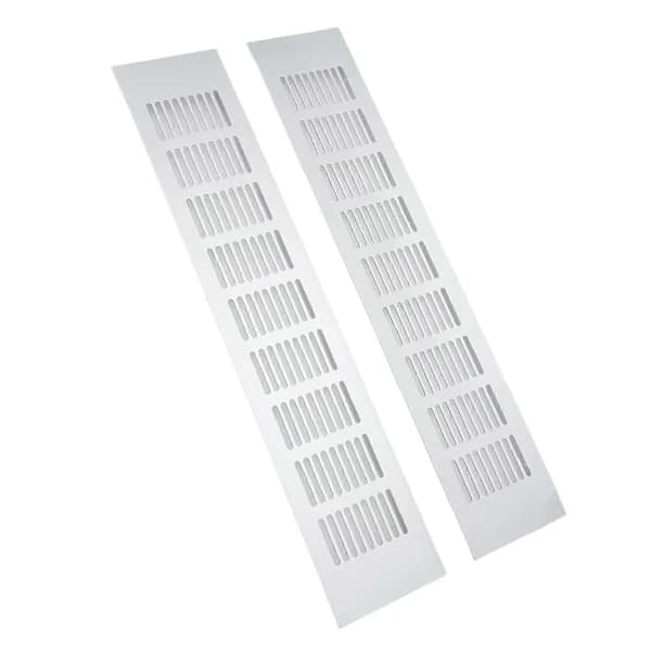 2 stk. Luftventilationsgitter Aluminiumlegering Rektangulær Ventilationsplade til Skabe Skoskab Garderobe 80x400mm
