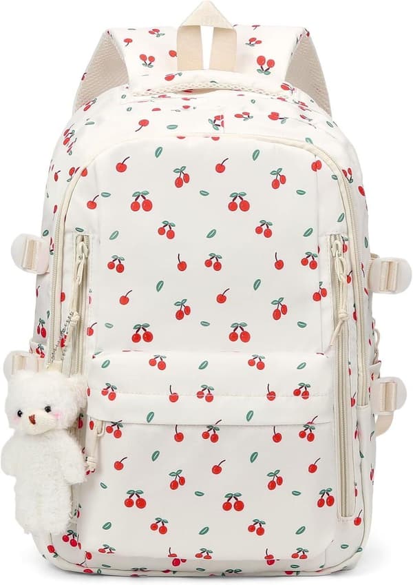 Women's Backpack with Floral Pattern – Laptop Backpack School Bag for Work & Studies E