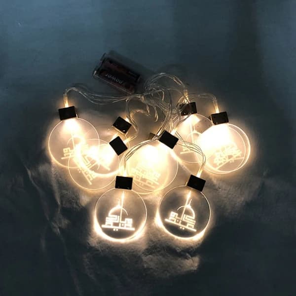 2m 10 LED Eid Mubarak LED-valosarja Ramadan Lyhty 4 4