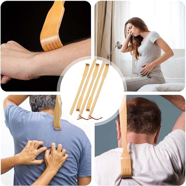 Rygbørste Bambus - 2 stk - Bambus Massage Rygbørste - Rygbørste Bambus