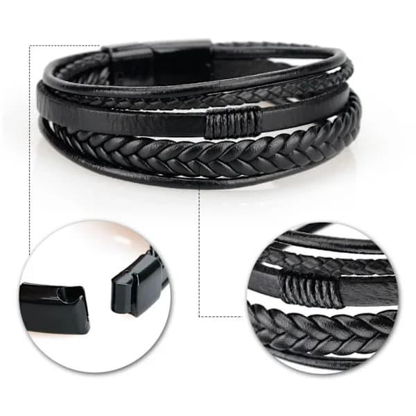 Läderarmband Flätat rep Armband BRUNT SILVERSPÄNNE brun silverspänne-silverspänne