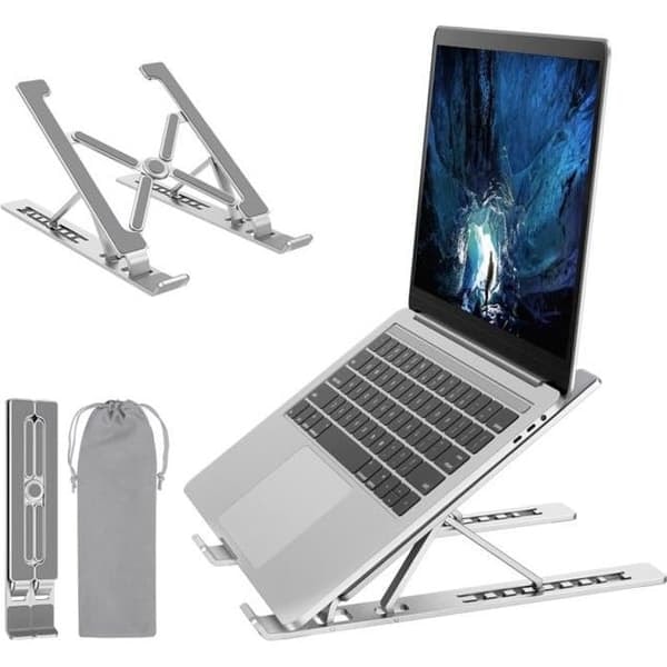 {NT}Ventilert bærbar stativ, bærbar PC-stativ i aluminium, justerbart bærbar PC-stativ, for MacBook, nettbrett, andre bærbare datamaskiner (1