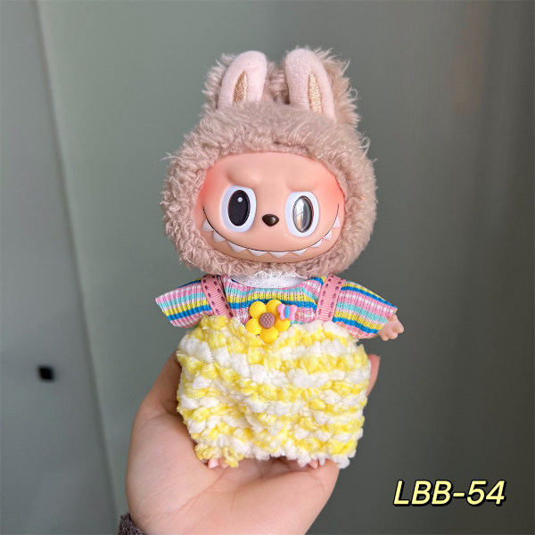 /NC/Labubu Kläder Klänning Labubu Märkeskläder Outfit 17cm Plyschdocka Liten Doft Vind Rem Klänningsset Labubu Kläder 12
