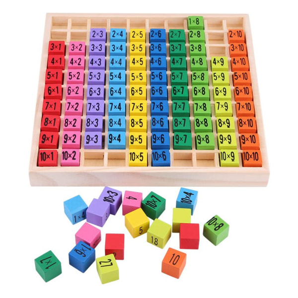 10 * 10 Multiplikationstabell Pedagogiska leksaker Montessorileksaker i trä