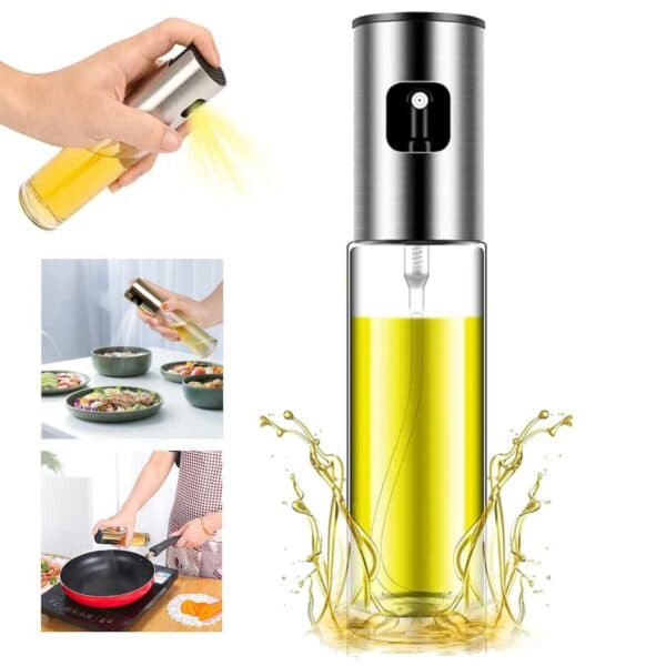 Oljesprayflaske for sunn matlaging 100ml silver