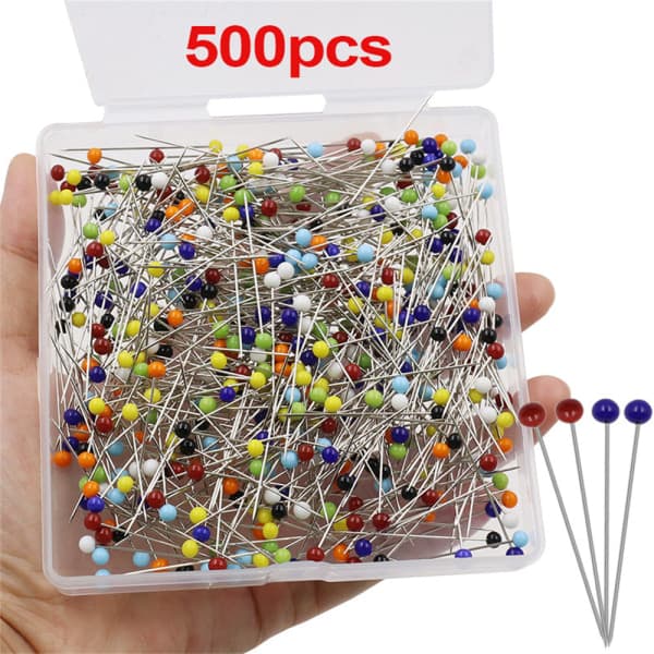 [NT] 500 stk. 4 mm farvet synål glashoved perlenål faste manuelle tilbehør multicolour