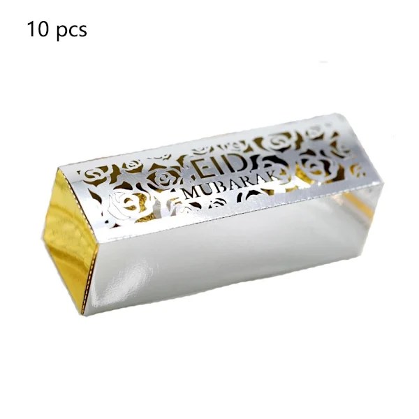 10 st Eid Mubarak Godisaskar Ramadan Godispåse SILVER