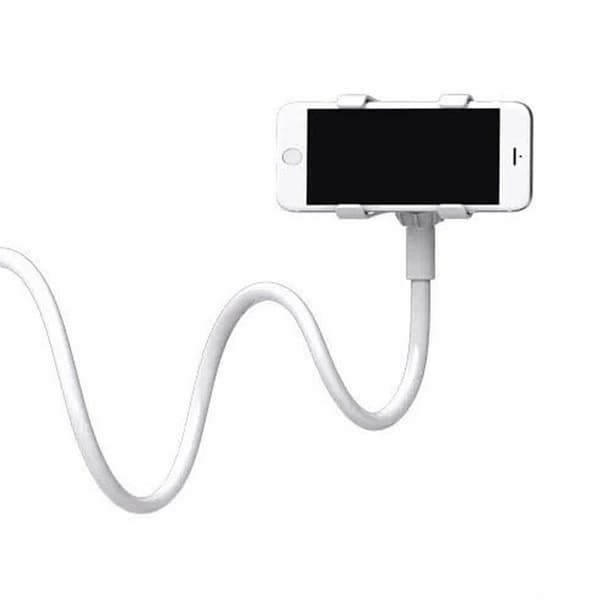 Flexible Mobile Arm with Clamp - Mobile Holder for Table White white
